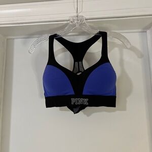 PINK Sport Bra Womens Size M Victoria's Secret Ultimate Body Blue/Black NWOT